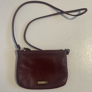 Calvin Klein Leather crossbody handbag in Burgundy